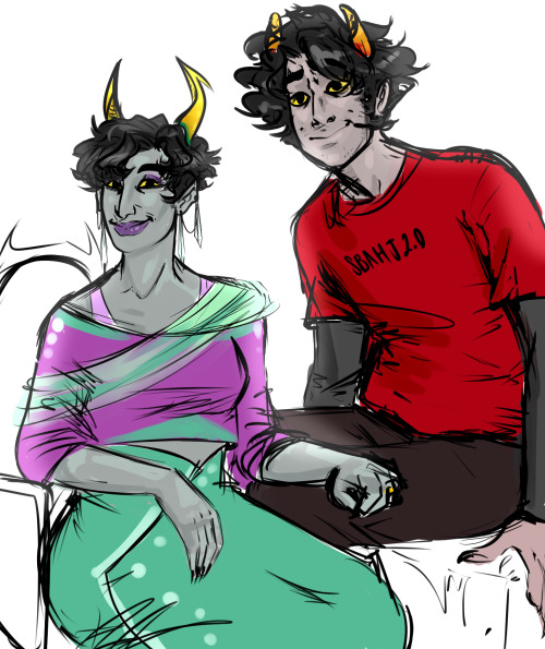 karkats-longsleeves: Okay so….Adult Karkat and Kanaya.I imagined Kanaya would prob make herse