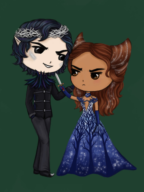 Finally done with my chibis of Cardan and Jude! I’m pretty happy with how it turned out. I put so mu