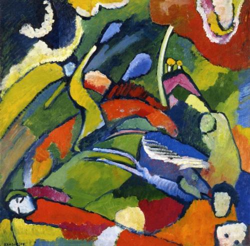 Two riders and reclining figure, 1910, Wassily Kandinsky