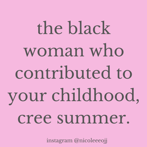lily-orchard:  strawberryoverlord:  inickel: here’s some fun black history for you guys!   I love cree summer so much. Shes probably one of mt fav VAs and it never fails to make me excited to hear her voice! She also plays the voice of the female Exo