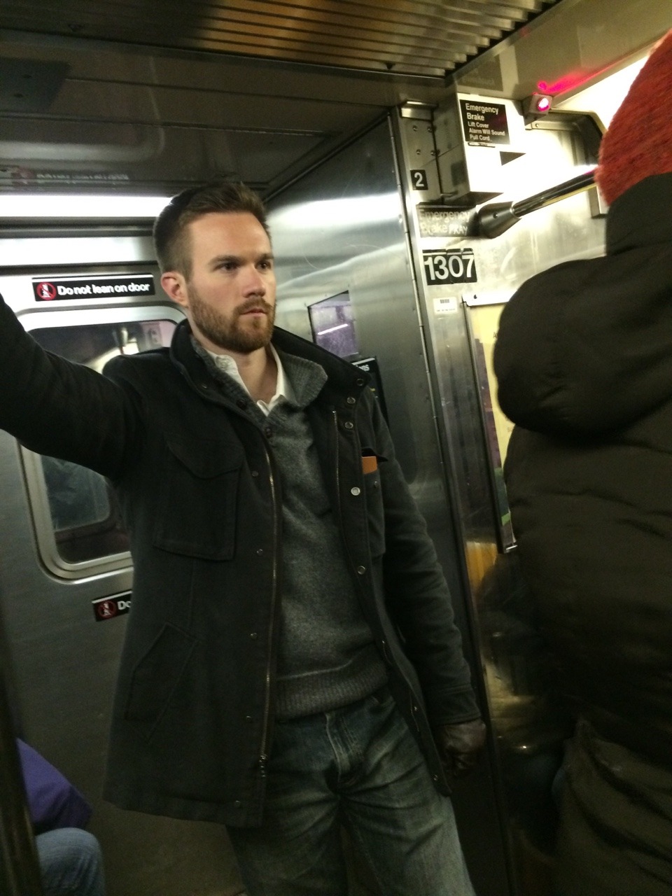 nychotguys:Perfect Scruff part 2.Thanks everydayhotness:Downtown 2 Train - NYC -