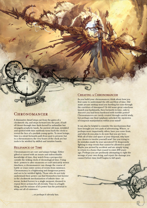 dm-clockwork-dragon: After Playtesting, I decided to re-work a lot of things with my Chronomancer Cl