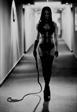 eloquentlyerotic:  Don’t you just love a woman who means business?  Sticks and stones will break my bones,  but whips and chains excite me!