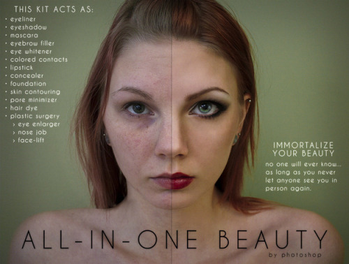 toocooltobehipster: Anna Hill created these photos “Beauty is Only Pixel Deep” to critiq