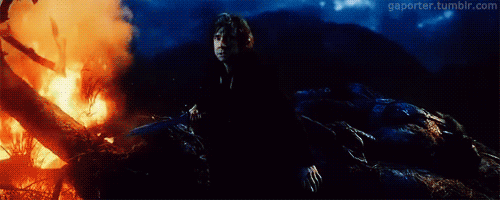 thespeckledhand:Bilbo’s courageous moment at the end is one of my favorite scenes. Gandalf tells Gal