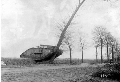 disintegratedself:kruegerwaffen:Nature as anti-tank weapon, Mark IV defeated by treeprimmie vs. tank