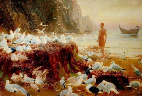 An Old World Wanderer (1887) by Briton Riviere. Briton Rivière (1840 – 1920) was a Brit