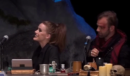 criticalserotonin:  Liam and Marisha full body laughing together + bonus top table happy: part 2