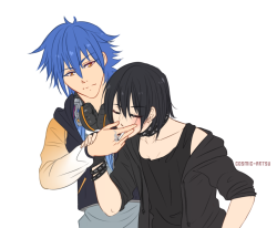 cosmic-artsu:  Filed under ‘things I need like there’s no tomorrow’: Aoba and Sei growing up together and just being stupid teen delinquents. They would be attached at the hip, sharing everything, scrapping others for fun, fooling around in dirty