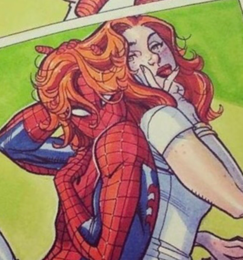 Was Thinking About Obanai Admiring Mitsuri's Hair And I Thought Of That One Panel Of Peter And MJ:?&/!/'a