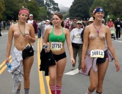 Happy girls cooling off after a long hot