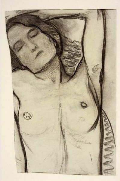 Reclining Nude -  Piet Mondrian  1908-09Charcoal on paper Gemeentemuseum Den HaagSource:www.m