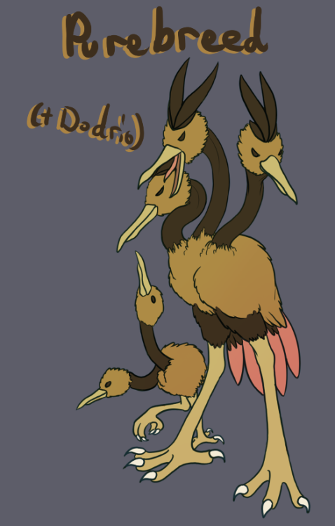 colorandcoffee: PHEW Dodrio variants! :D! I almost did all of them but had to stop before I hated my