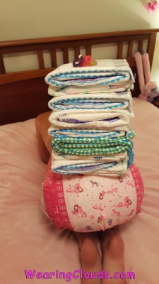 wearingclouds:  Keep stacking those diapers! &amp;&amp; This is just the weekend supply. No more potty for you!! 😏  Visit www.WearingClouds.com for a HUGE selection of ABDL Diapers! Use code TUMBLR and save big!  Go follow @werenotadulting for more