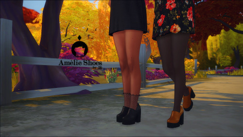 ikari-sims:Amélie Shoes Getting back to creating thingies! These took me a while hihi, I had to figu