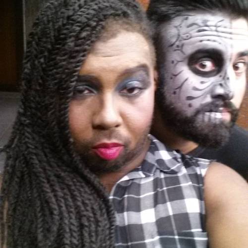 Me And The Bestie #bearedlady #sugarskull #halloween #besties #gag #bitch #instagay #teamthick #teamdarkskin