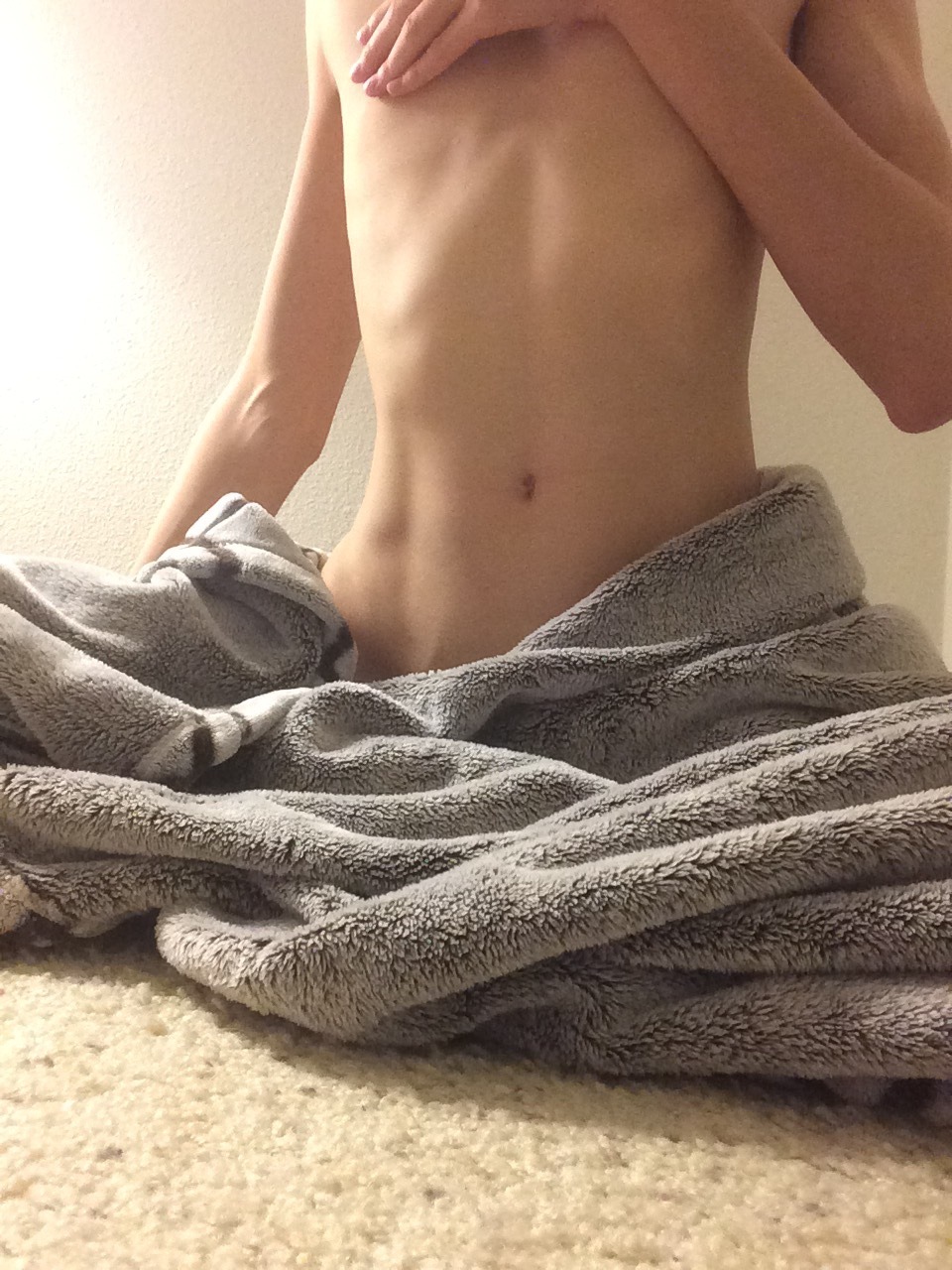 cherry-giggles:  Laying around with my blankey.   lucky blankey
