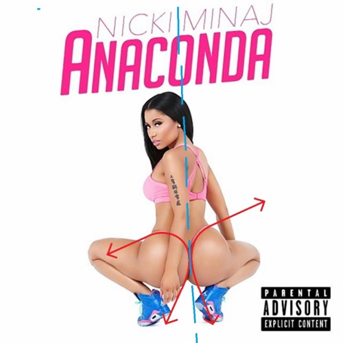 algebratwo:  The asymptote of Nicki Minaj’s booty on the Anaconda cover is y = -20x 