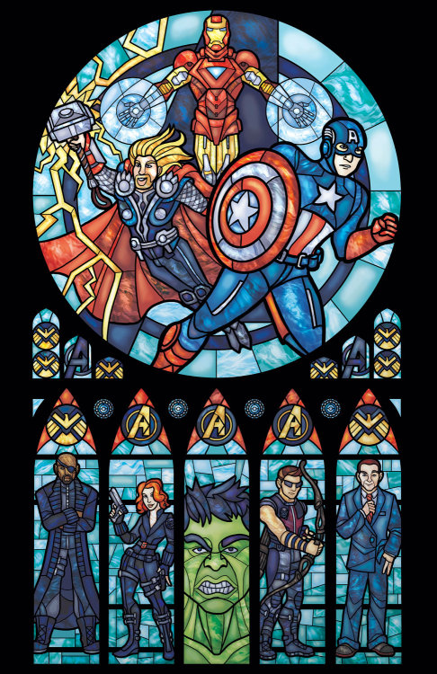 extraordinarycomics:     Stained Glass Prints by Fay Productions   