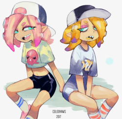 colodraws:putting up the octo sisters designs
