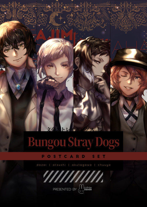 BSD Postcard Set  [twitter | instagram | pixiv ] This is my first time drawing a set so I hope I di