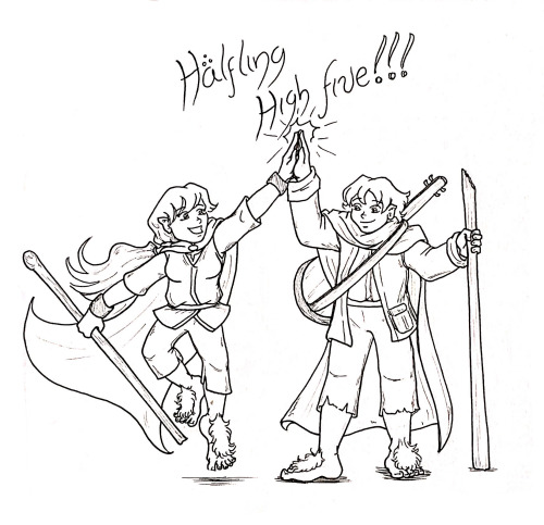 One of my DND mates recently had her birthday and I made her this quick sketch to honor our two Half