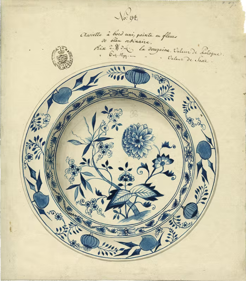 desimonewayland: A late-18th Century drawing of the ‘Blue Onion’ pattern, first designed at Meissen 