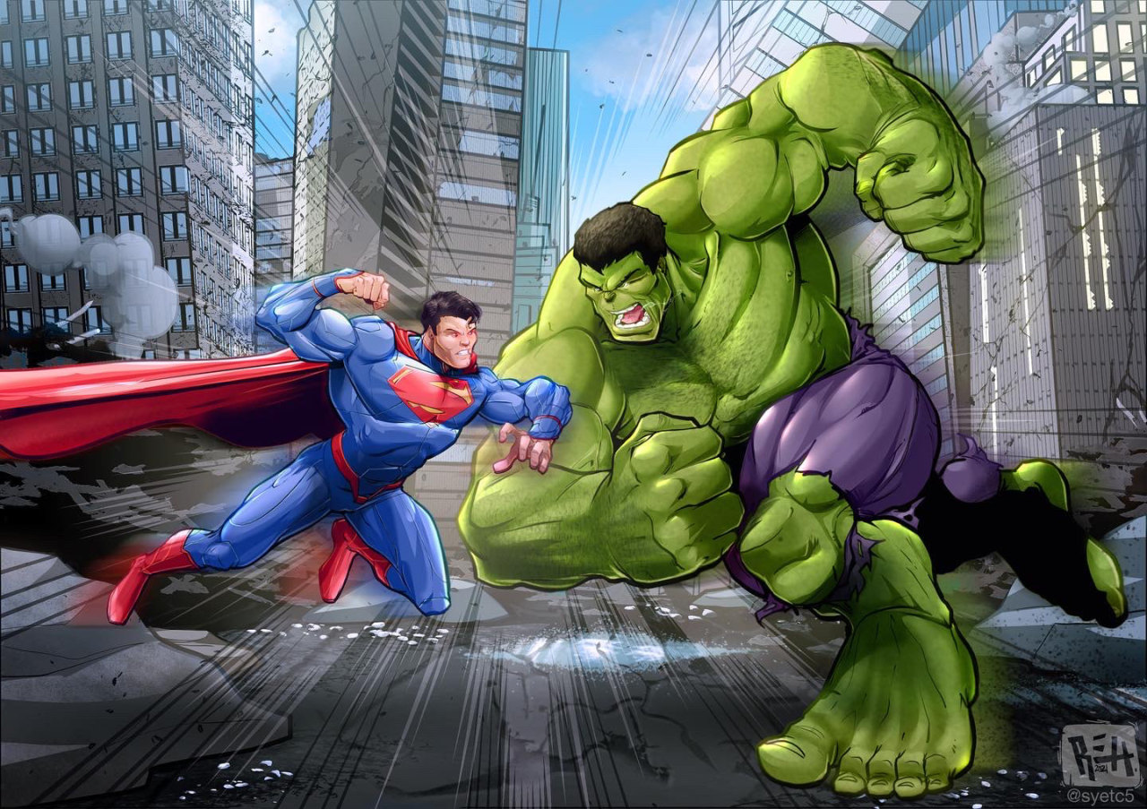 HeroChan — Superman vs. Hulk Art by Robert Henderson || IG