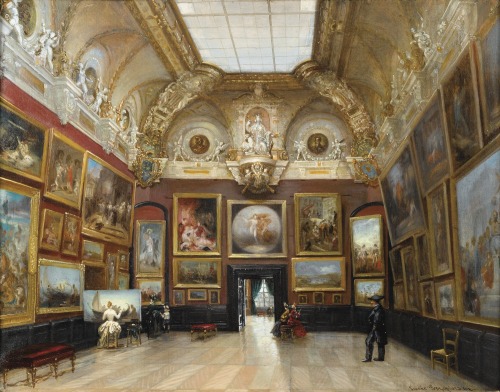 dentelledeperle:Lucien Przepiórski, La Salle des Etats au Louvre, 1890