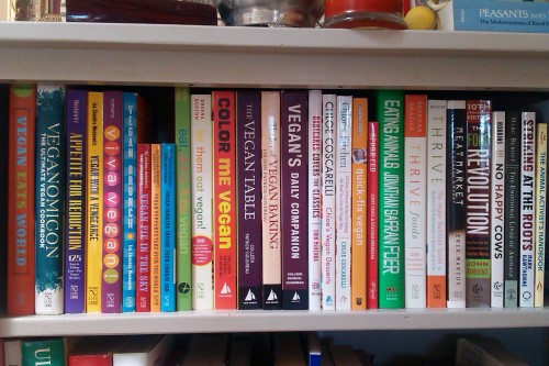 havocados:pureveganimagination:My collection of vegan cookbooks and books on animal rights :DThat’s 