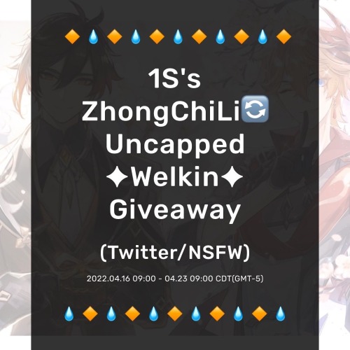 Last day to enter my Childe x Zhongli SWITCH shipping uncapped Welkin giveaway on Twitter! Just sayi