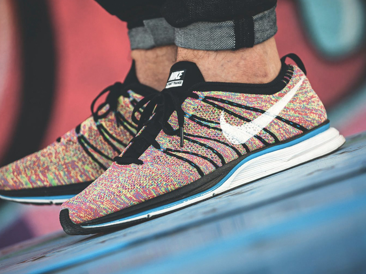 nike multicolor flyknit trainer