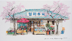 dwnsy: Artist Me Kyeoung Lee Spends 20 Years Sketching South Korea’s Little Convenience Stores