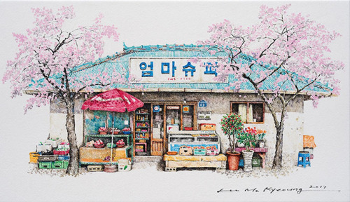 dwnsy: Artist Me Kyeoung Lee Spends 20 Years Sketching South Korea’s Little Convenience Stores