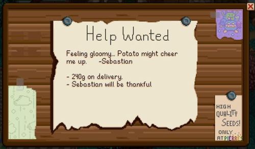 stardew-help-wanted:Potatoes can cheer anyone up :)(Submitted by @realmika123d)My husband is calling