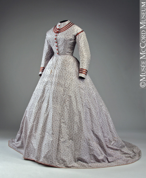 Printed Silk Dress with Changeable Bodice, ca. 1868via McCord Museum