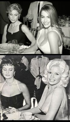 Dailyactress:  Julie Bowen And Sofia Vergara Reenacting Sophia Loren And Jayne Mansfield