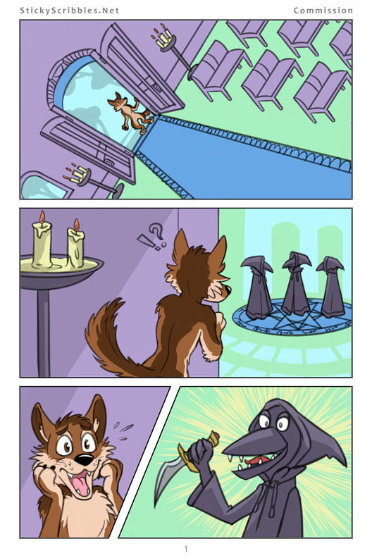 Commission Bandit Wax Comic Page 1-2  Commission by Anonymous. Bandit runs for his