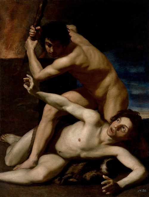 hadrian6:Cain Killing Abel.  c.1610. Bartolomeo Manfredi. Italian 1582-1662. oil/canvas.  had
