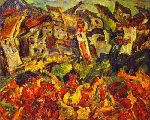 Houses with Pointed Roofs, 1921, Chaim SoutineMedium: oil,canvashttps://www.wikiart.org/en/chaim-sou