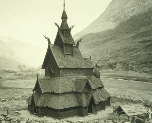 vintagenorway:Borgund Stave Church, built sometime between 1180 and 1250, photographed in 1914