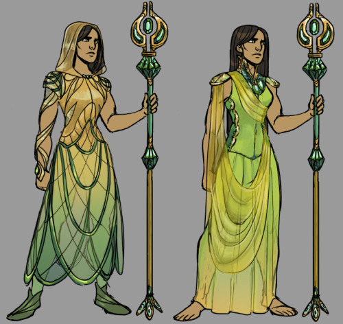 substituteswebcomic: I can’t seem to stop making gifs in photoshop. The Mage is actually the daughter of a diplomat in her world and I wanted to try some formal dress options for her, while also getting to play around with the “solarpunk” element