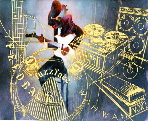 art-et-musique:  Jimi Hendrix par Bill Sienkiewicz. 