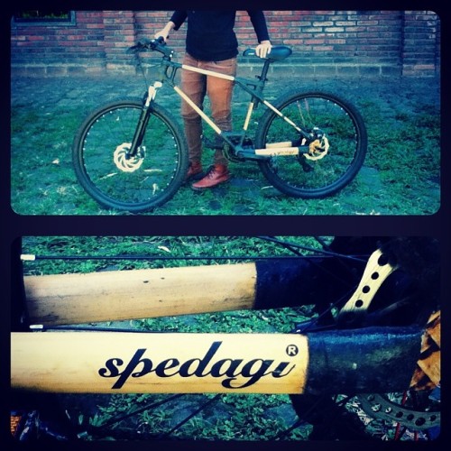 catymarsh: Sepeda bambu pak singgih #designtrip #spedagi #magno #bambbo #bicycle (at Magno)