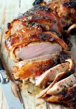 verticalfood:Bacon-Brown Sugar Pork Tenderloin