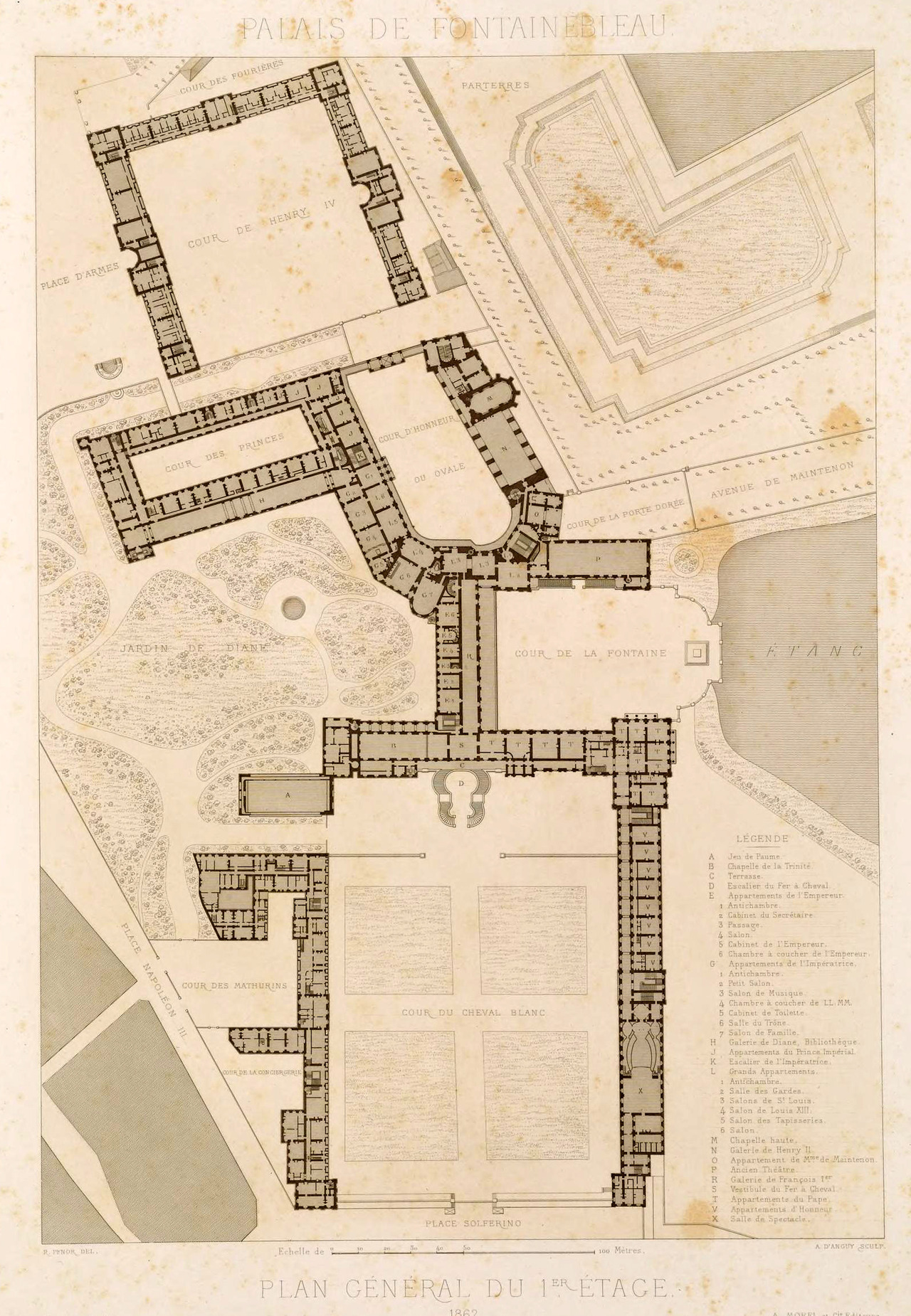 ARCHI/MAPS — Plan of the main floor of the Chateau de