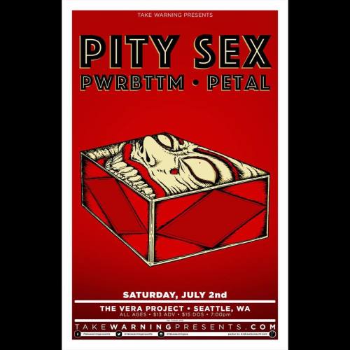 andrewgomeziv: Poster for Pity Sex, PWRBTTM, and Petal. #illustration #gigposter #posterart #rockpo