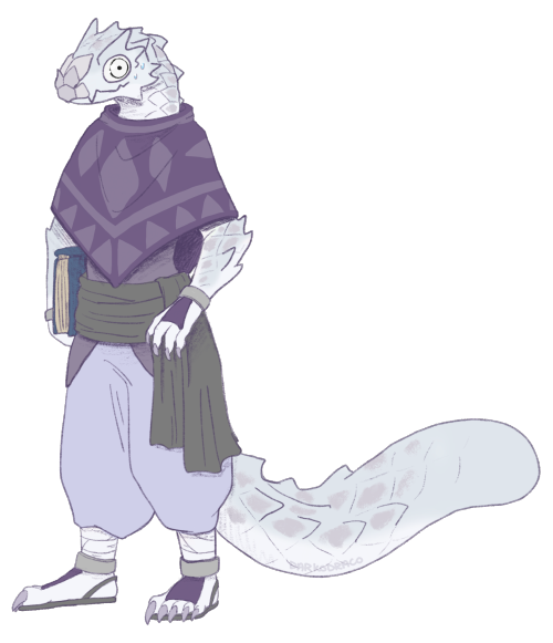 Character design for my friend MontygluTheir horned sea snake yuan-ti, Aseux. Monty had already laid