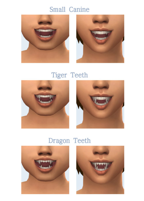 TEETH_3Maxis MatchBase GameNew MeshHuman, Alien, Vampire, MermaidChild, Toddler2 swatches (original,