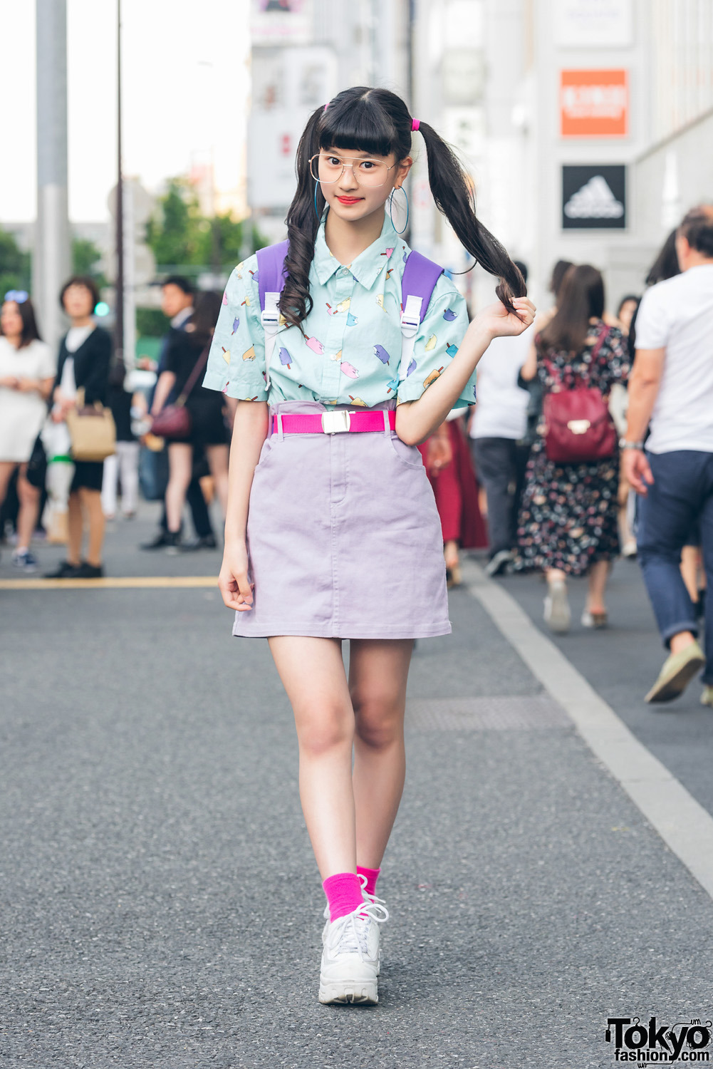 tokyo-fashion:  13-year-old A-Pon on the street in Harajuku wearing a pastel look